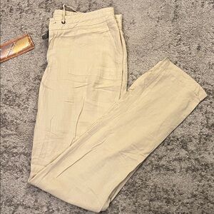 Light Beige Women’s Linen Blend Pants